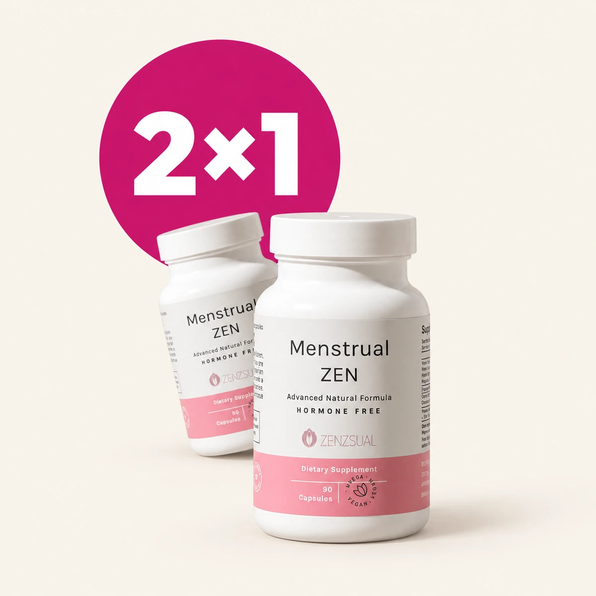 Menstrual Zen con Glicinato de Magnesio - Alivio Natural Para Síntomas Menstruales y PeriMenopausia