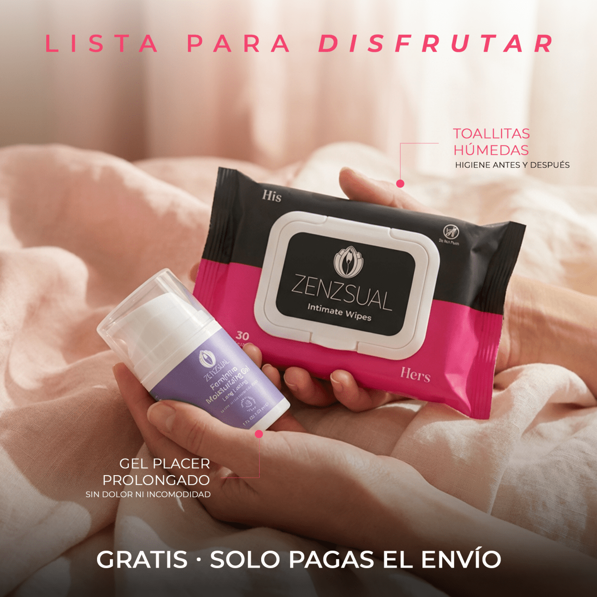Gel long lasting version travel + 1 pack de Toallas - Tu Salud Intima