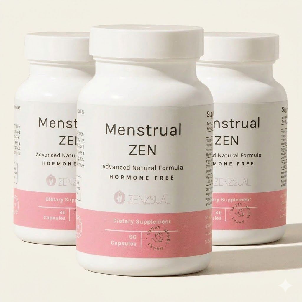 Menstrual Zen con Glicinato de Magnesio - Alivio Natural Para Síntomas Menstruales y PeriMenopausia - Tu Salud Intima