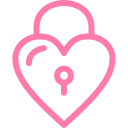 Icono de corazón estilo candado