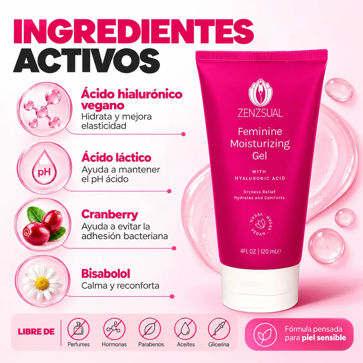 Gel Hidratante Intimo Con Acido Hialurónico